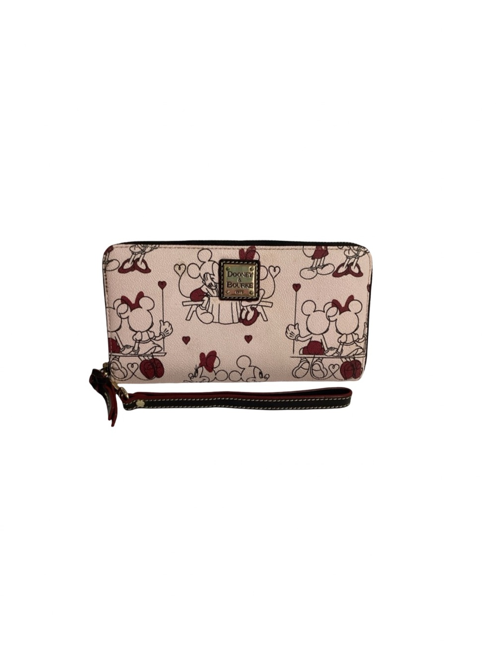 Dooney & Bourke Disney Mickey & Minnie Mouse Love Pink Romantic Wristlet Wallet